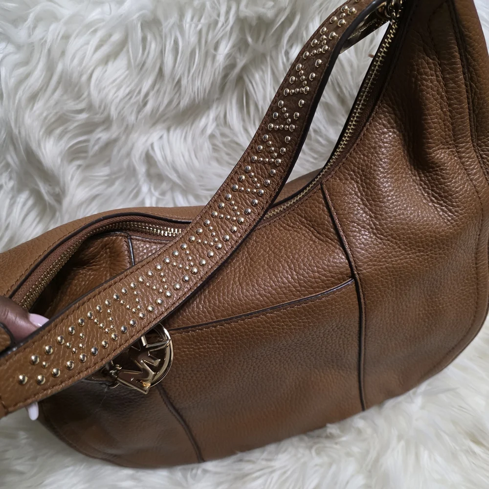 Michael Kors Brown Leather Hobo Bag - Picture 4 of 5